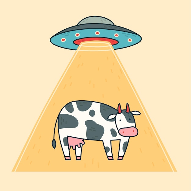 UFO. Aliens abduct a cow