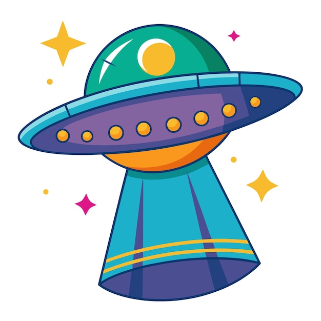 Vector ufo clipart cartoon style vector illustration