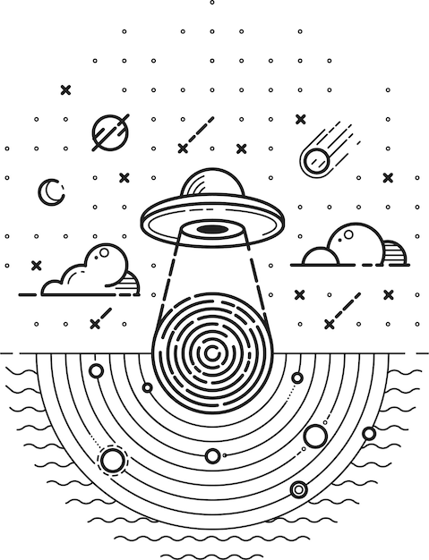 Ufo in dark night It can be used in printing design