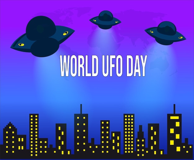 Ufo flying spaceship World UFO Day Flying saucer Unidentified Flying Object City Landscape