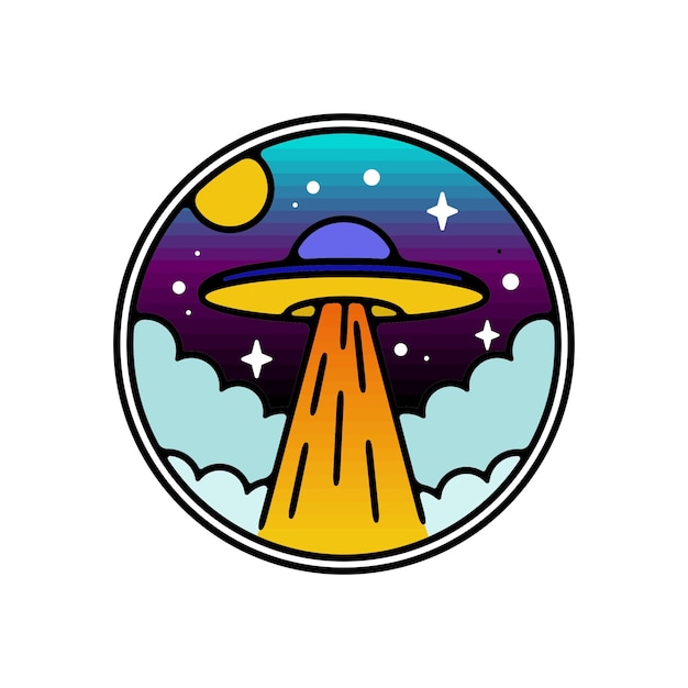 Ufo Monoline Badge