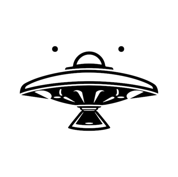 Ufo silhouette Vector On White Background