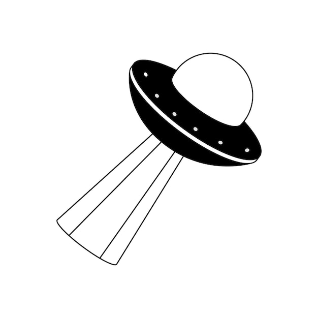 UFO tattoo in y2k 1990s 2000s style Emo goth element design Old school tattoo Vector illustration