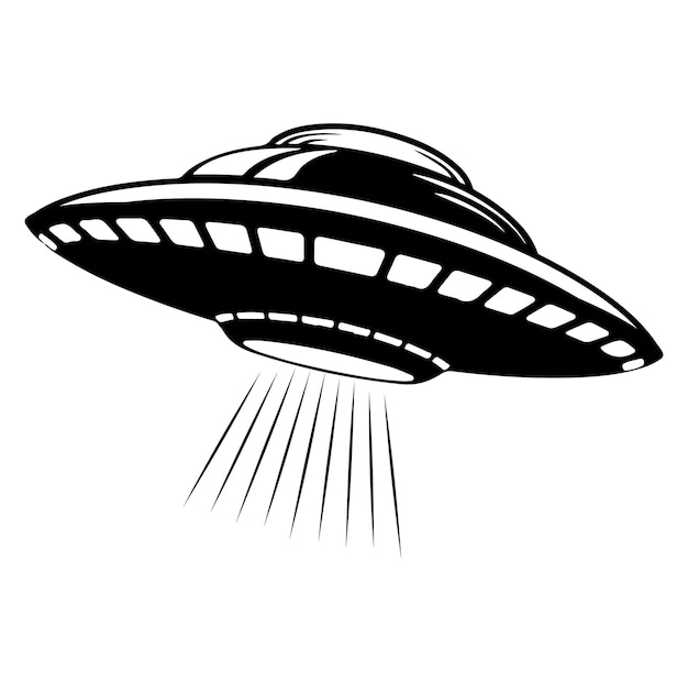 Ufo vector illustration unidentified flying object saucer cosmic vessel