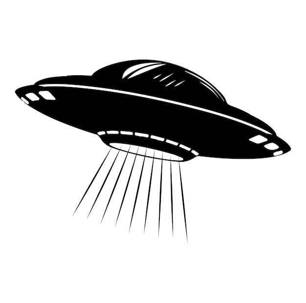 Ufo vector illustration unidentified flying object saucer cosmic vessel