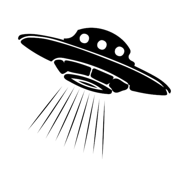 Ufo vector illustration unidentified flying object saucer cosmic vessel