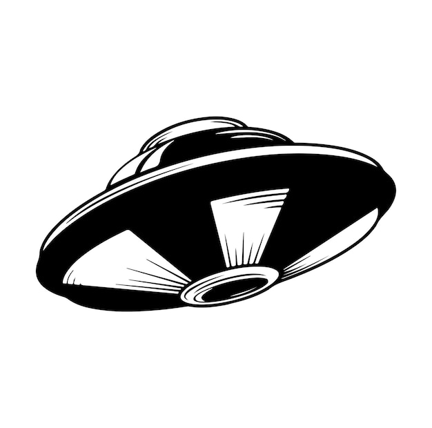 Ufo vector illustration unidentified flying object saucer cosmic vessel