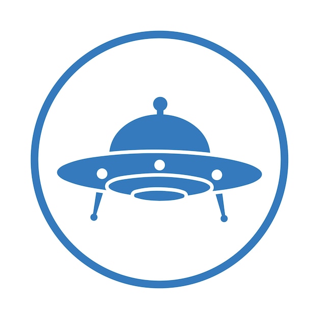 Ufology science icon Blue color design