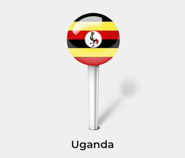 Uganda push pin for map vector illustration