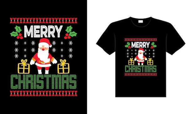 Ugly Christmas Sweater Typography Vintages Christmas T-shirt design Christmas Merchandise Vector Art