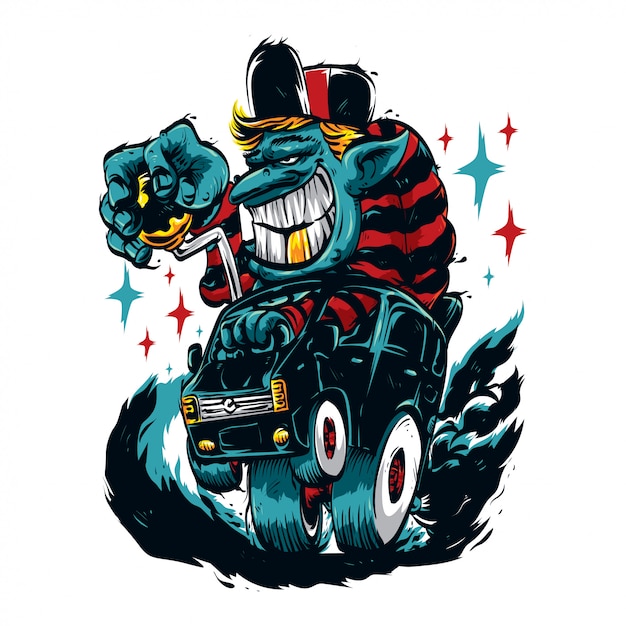 Ugly monster on a hot rod