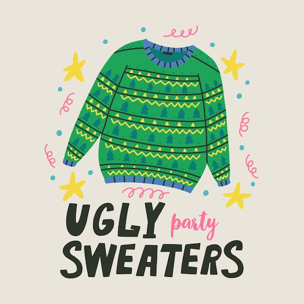 Ugly Sweaters party print design