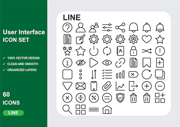 ui line Icons with White Background Free Vector