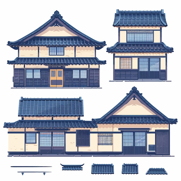 ui_set_vector_illustration_of_japanese_house