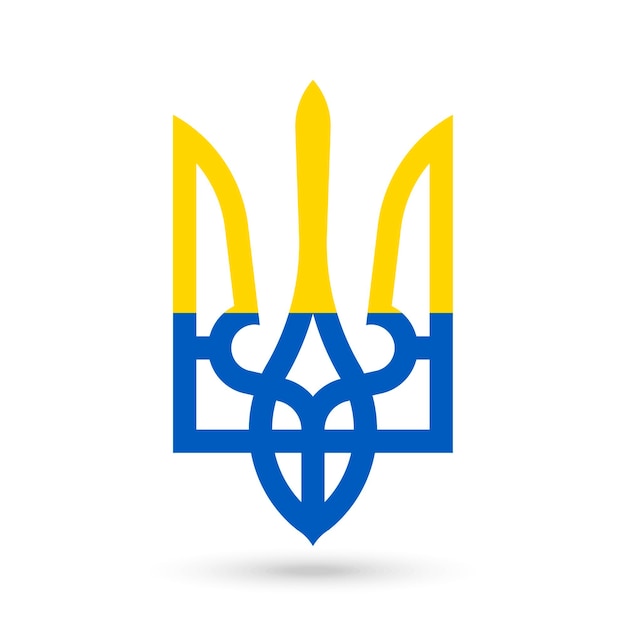 Ukraine Coat of Arms On Flag Vector illustration