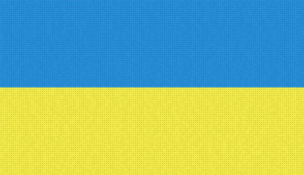 Ukraine flag background Blue and yellow color Textile material repeatable dotted texture Concept