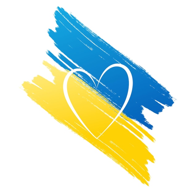 Ukraine flag background with heart