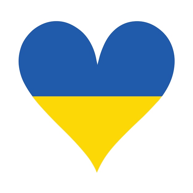 ukraine flag in heart shape