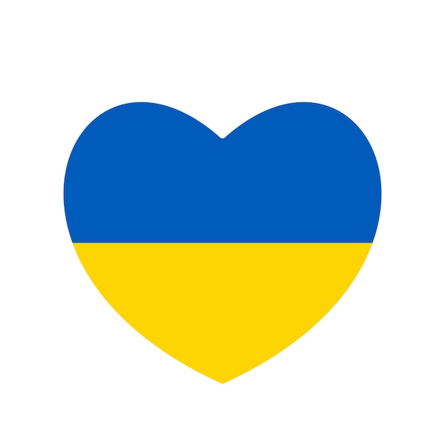 Ukraine flag icon in the shape of heart Abstract patriotic ukrainian flag with love symbol Blue and yellow conceptual idea  with Ukraine in his heart Support for the country during the occupation