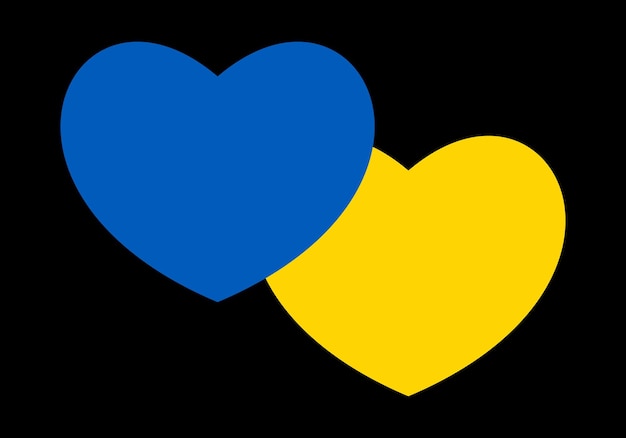 Ukraine flag icon in the shape of heart Abstract patriotic ukrainian flag with love symbol Blue and yellow conceptual idea with Ukraine in his heart Support for the country during the occupation