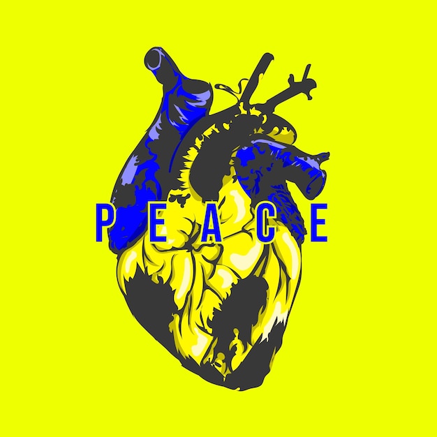 ukraine flag illustration in heart