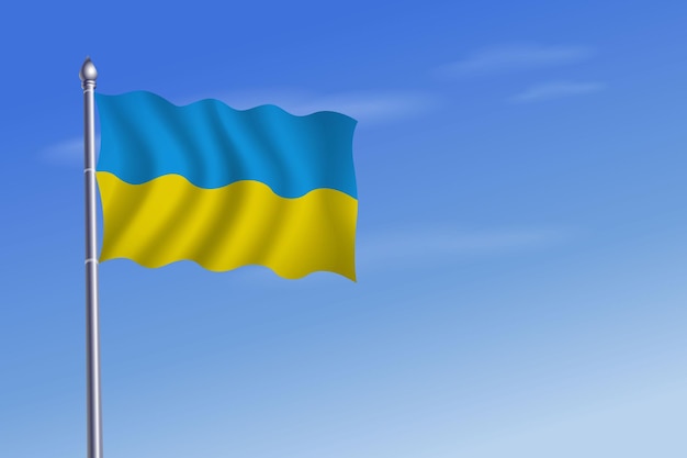 Ukraine flag Independence Day blue sky background