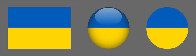 Ukraine Flag Set Collection Vector