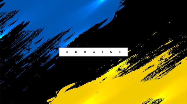 Ukraine Flag with Brush Concept Flag of Ukraine in Grunge Style Pray for Ukraine Hand Painted Brush Flag of Ukraine Country