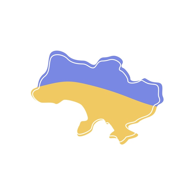 Ukraine map drawing isolated icon flat illustration Vector