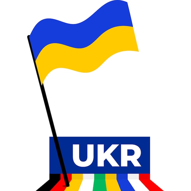 ukraine national flag designed for Europe football championship in 2024