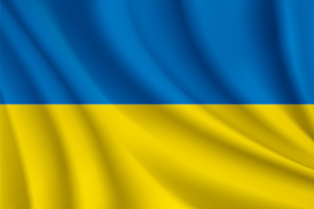 Ukraine realistic wavy flag vector