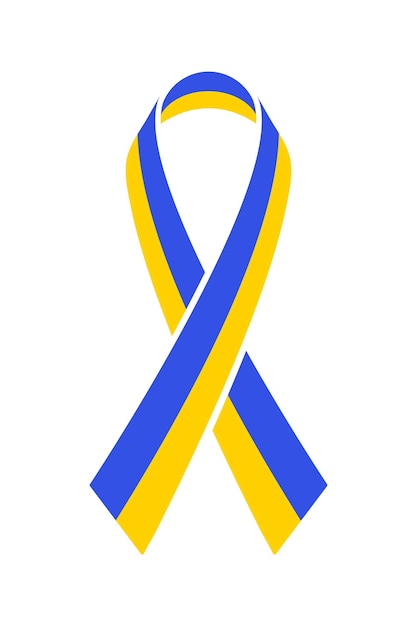 Ukraine ribbon ukrainian national flag colors blue and yellow symbol vector illustration