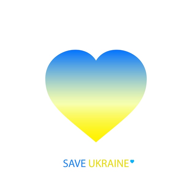 Ukraine sign gradient heart Vector isolated on white background Concept of freedom Symbol of love