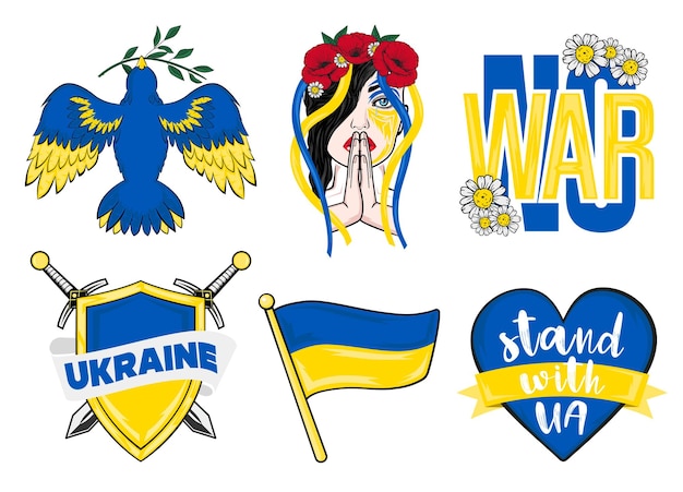 Ukraine stikers vector illustration