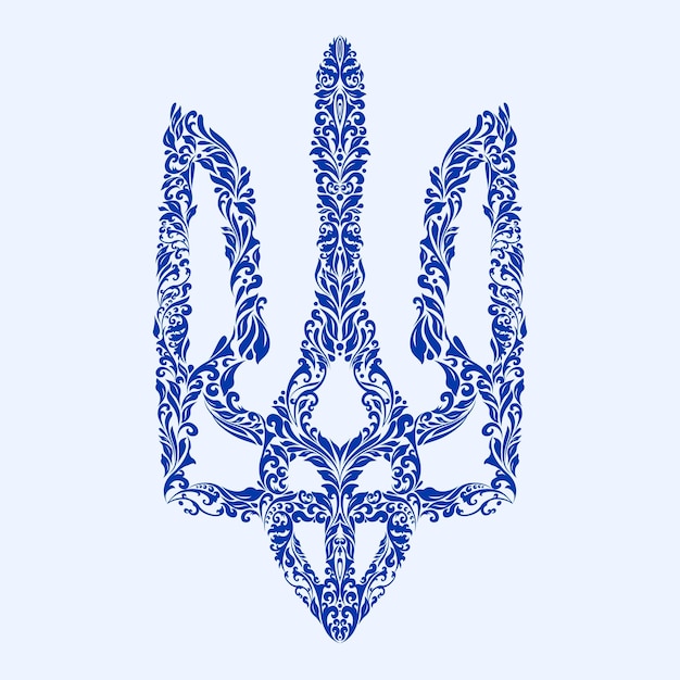 Ukraine symbol with floral