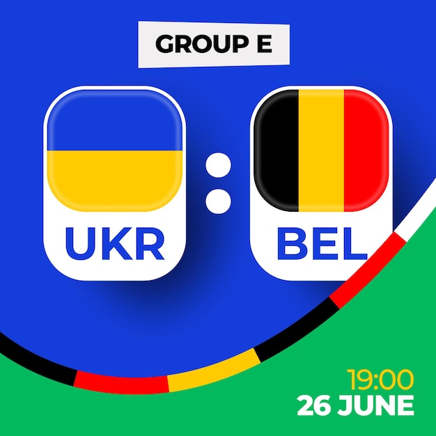 Ukraine vs Belgium football 2024 match versus 2024 group stage championship match versus teams intro sport background championship competition