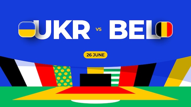 Ukraine vs Belgium football 2024 match versus 2024 group stage championship match versus teams intro sport background championship competition