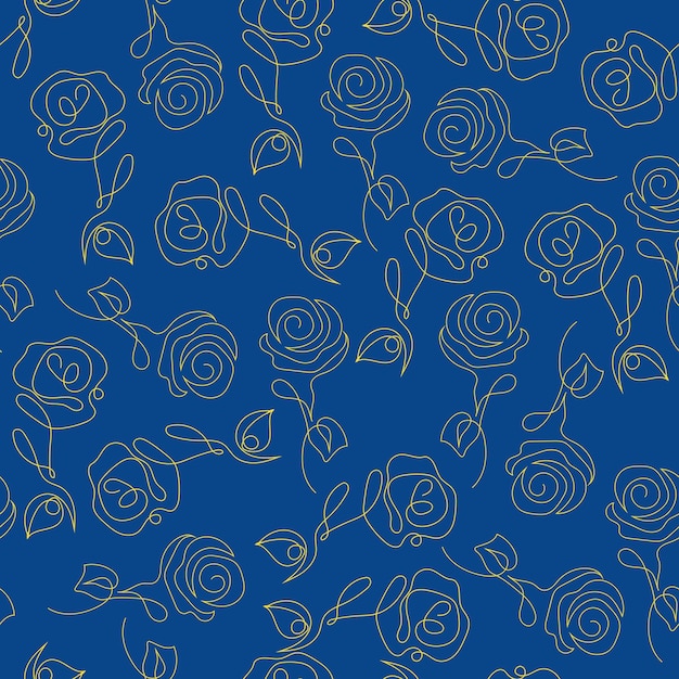 Ukrainian Blue Yellow Floral Pattern