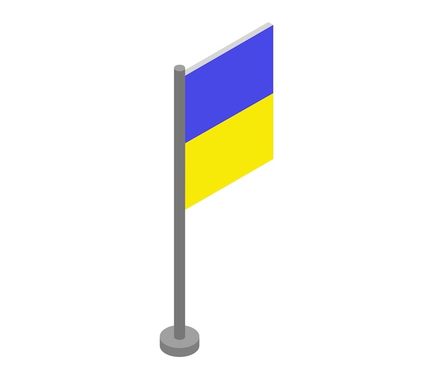 Ukrainian flag isometric