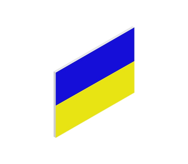 Ukrainian flag isometric