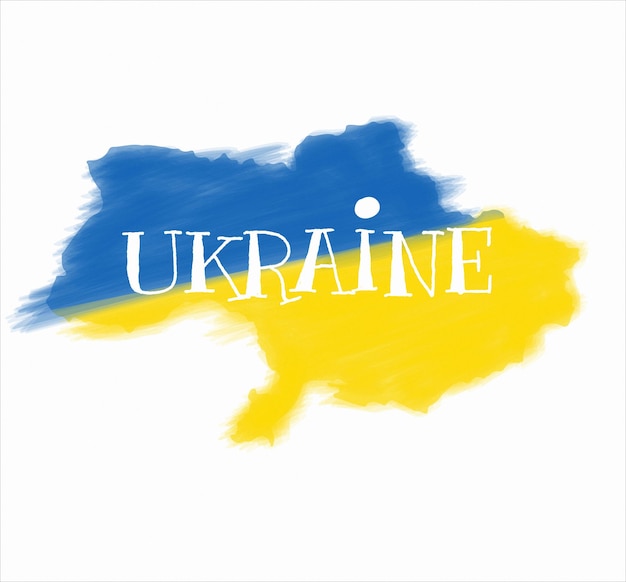 Ukrainian flag of support to a people unjustly attacked Ukrainian heart peace and love