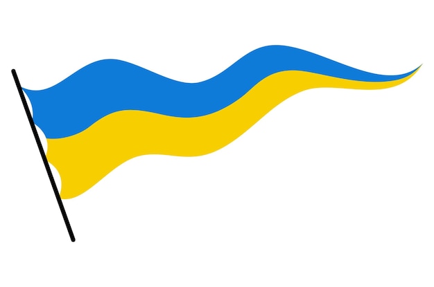 Ukrainian flag Ukraine flag on white background National flags waving symbols Banner design elements