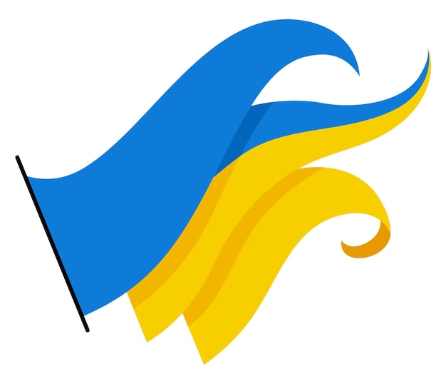 Ukrainian flag Ukraine flag on white background National flags waving symbols Banner design elements