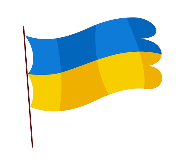 Ukrainian flag Ukraine flag on white background National flags waving symbols Banner design elements