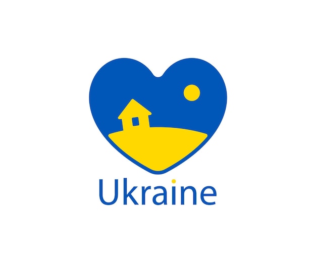 Ukrainian heart in blueyellow colors of the flag of Ukraine Symbol of freedom and democracy