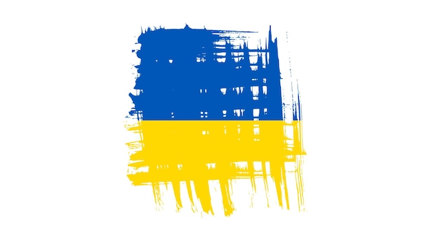 Ukrainian national flag in grunge style