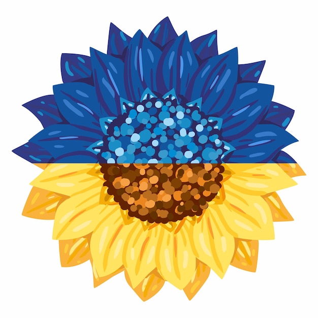 Ukrainian Sunflower shaped flag for avatar The Sunflower symbol of Ukraine is blue and yellow