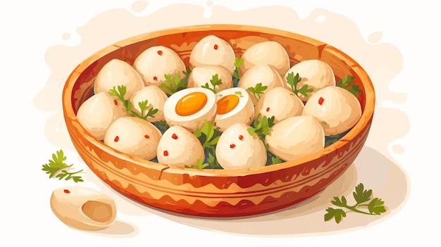 Vector ukrainian varenyky and filled dumplings