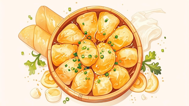 Vector ukrainian varenyky and filled dumplings