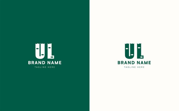 UL letters vector logo design